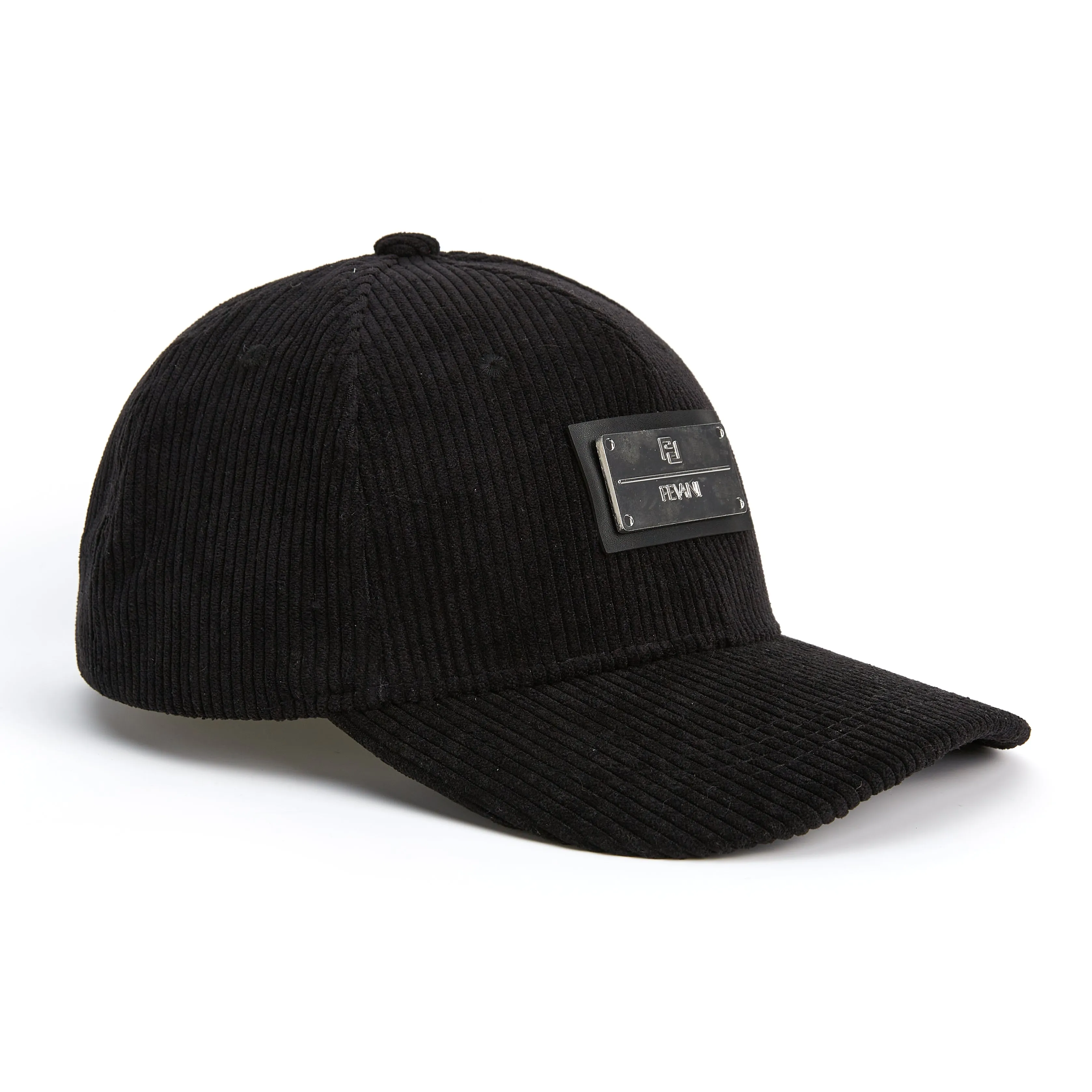 Fevani Baseball Black Cap with Metal Badge