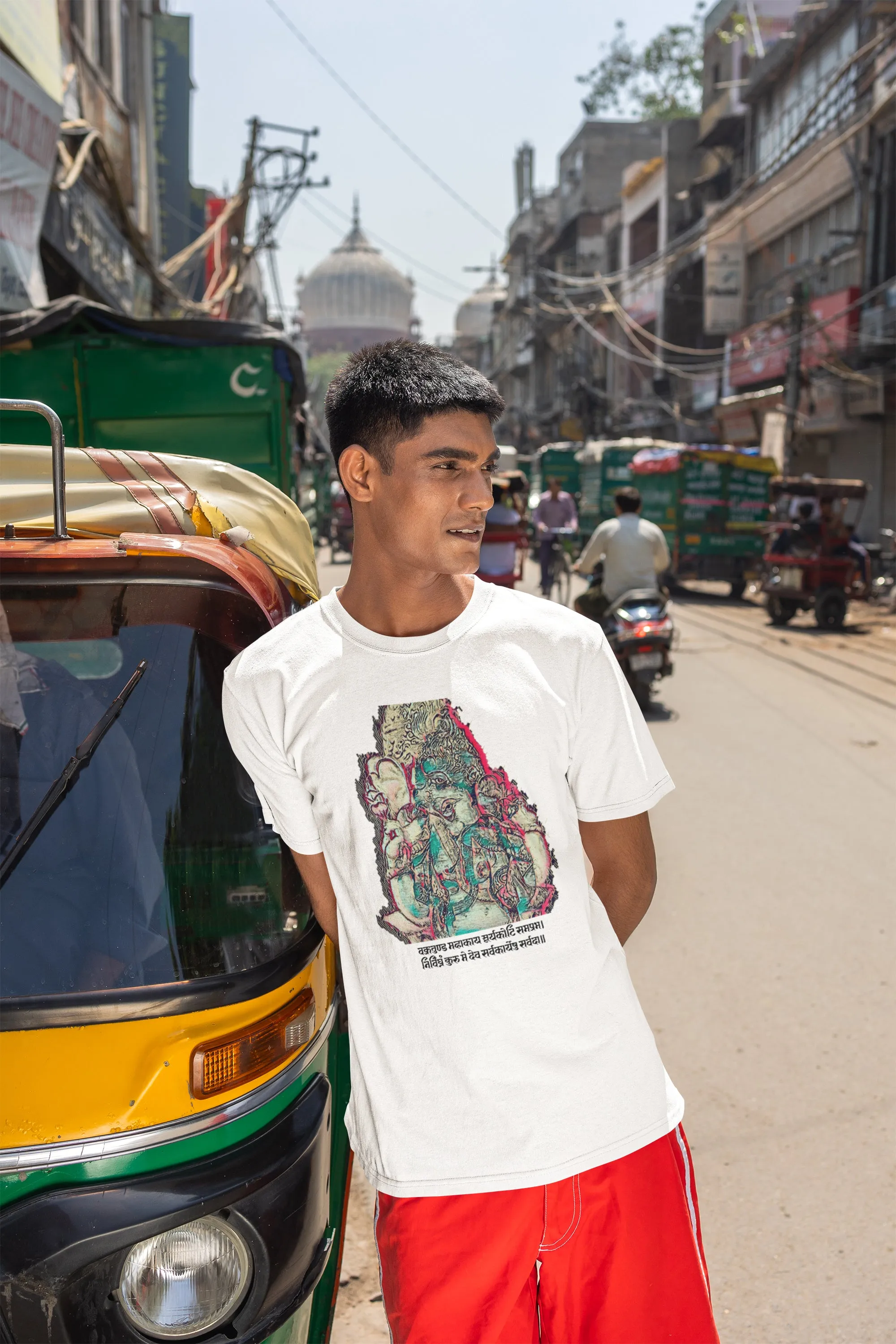 Ganpati Fresco White Summer T-shirt for Men