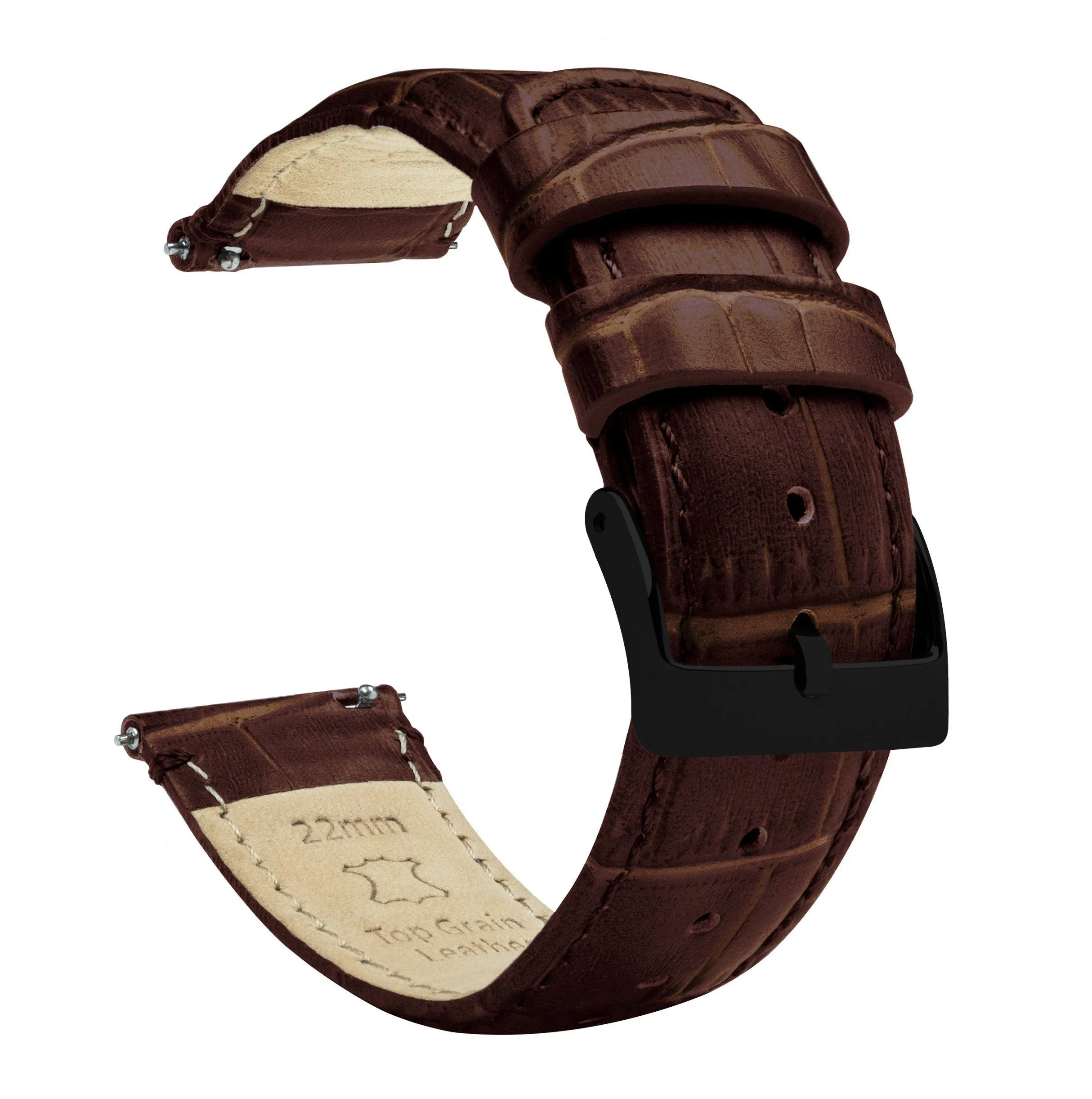 Gear Sport Coffee Brown Alligator Grain Leather Watch Band