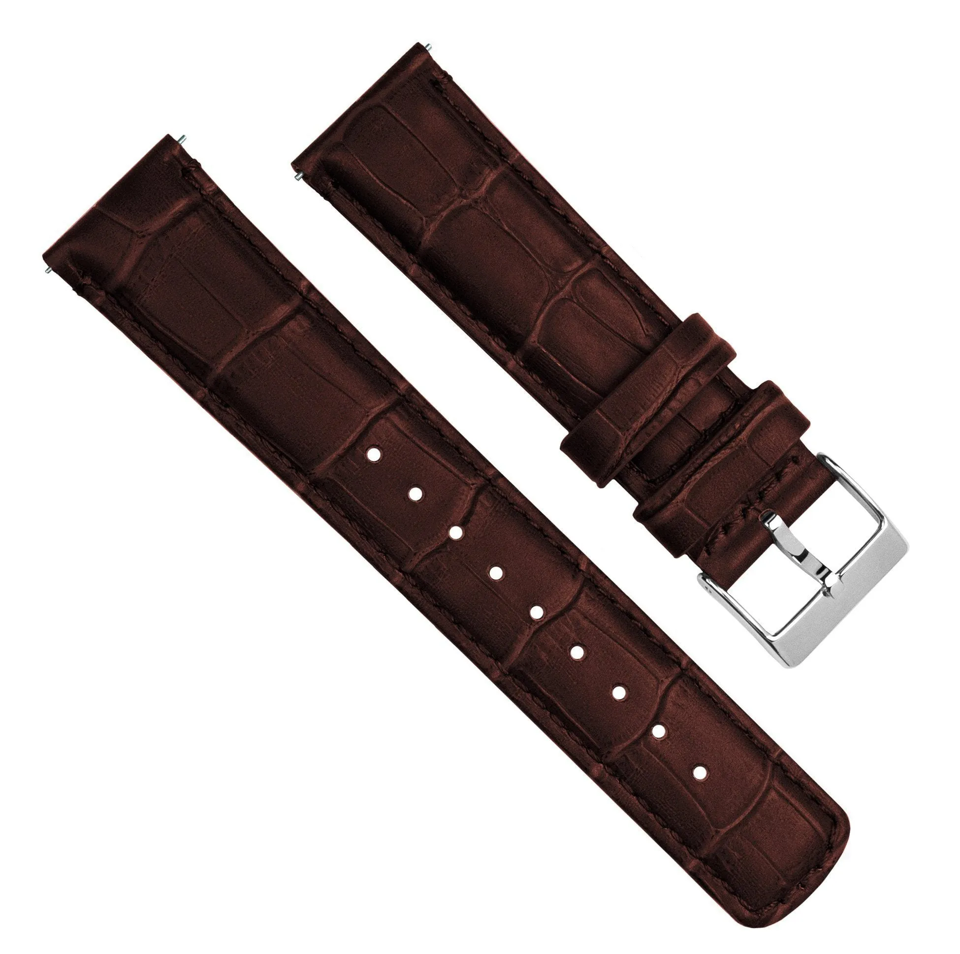 Gear Sport Coffee Brown Alligator Grain Leather Watch Band