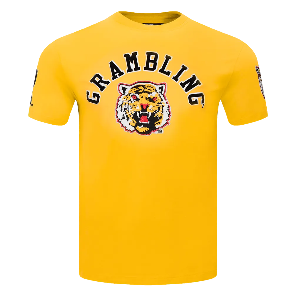 GRAMBLING STATE UNIVERSITY CLASSIC MEN'S STACKED LOGO TEE (YELLOW)