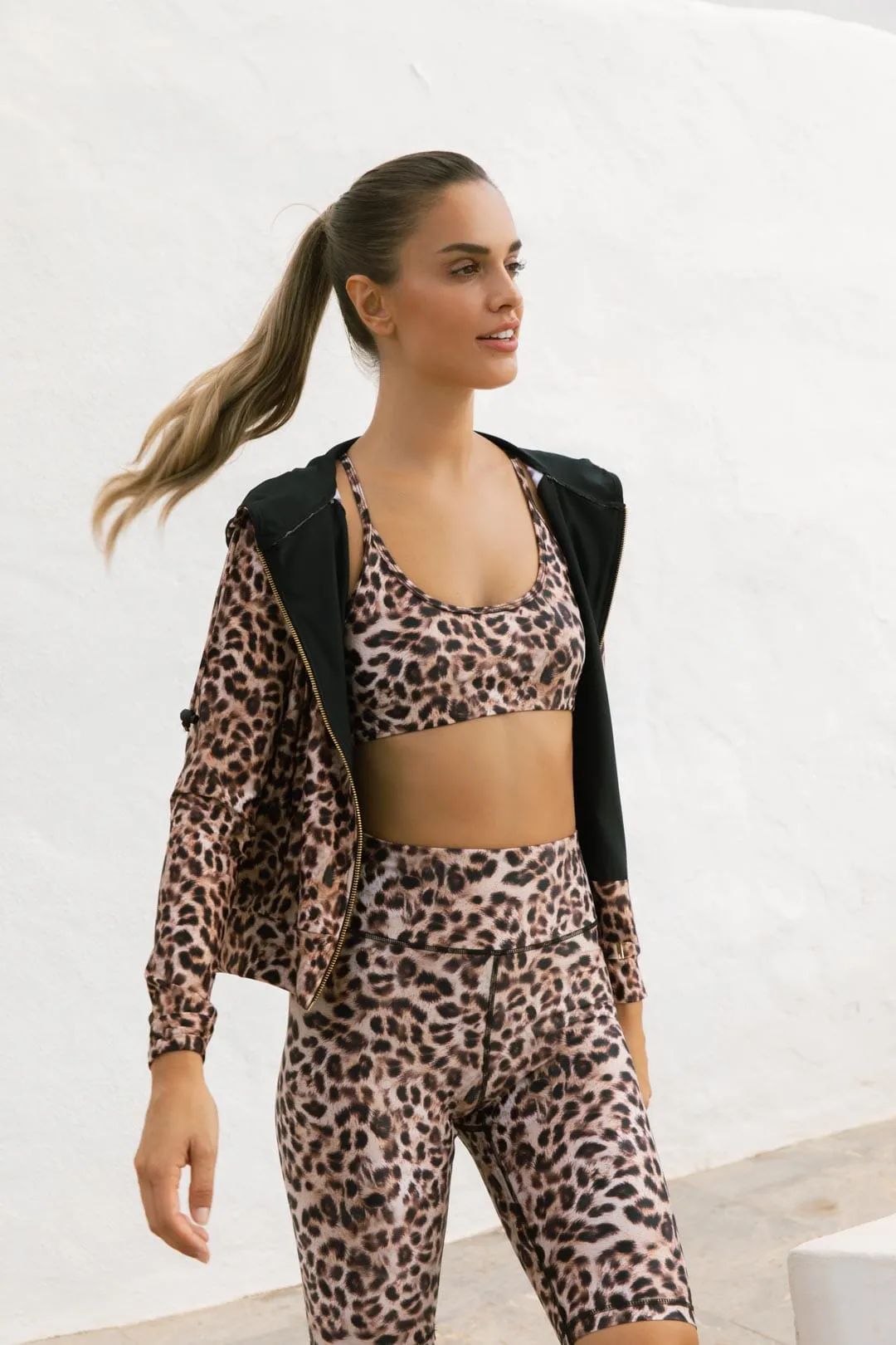 HALO Samaya Bomber Jacket in Natural Leopard