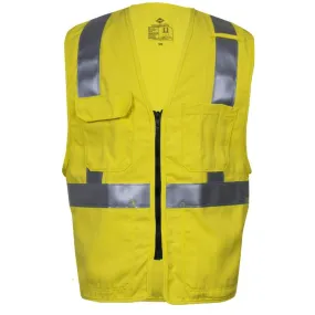 Hi-Vis Road Safety Vest - FR Deluxe, Type R Class 2, CAT 2