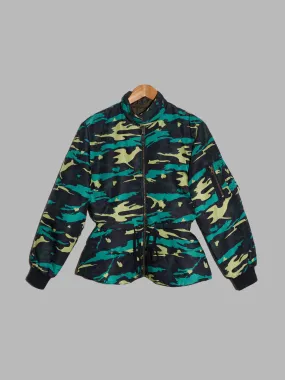 Jean Paul Gaultier Junior padded green heart camo puffer jacket