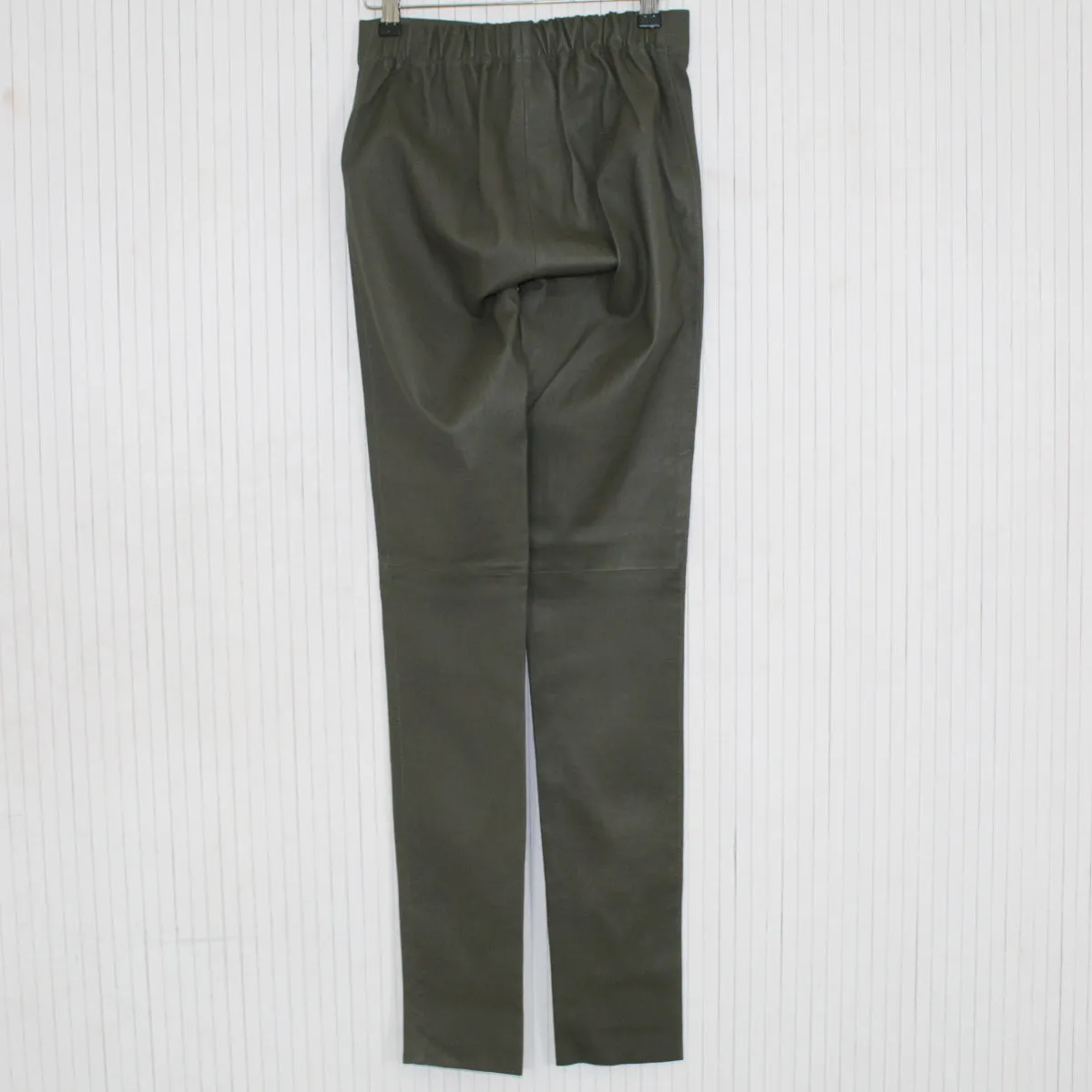 Joseph Brand New £895 Olive Leather Mid Rise Leggings M