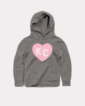 Kids Pink KC Heart Hoodie