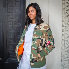 Ladies Camo Bomber Jacket