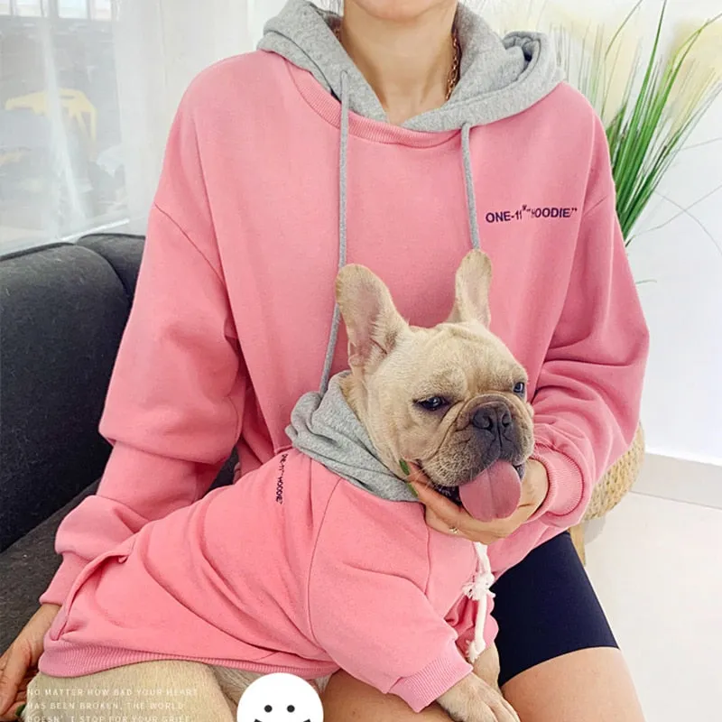 Matching Small Dog and Owner Hoodie