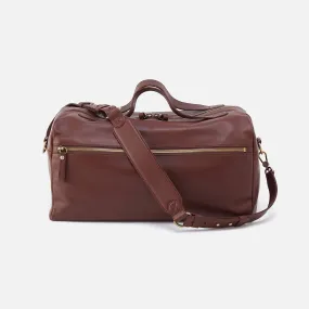 Men's Duffle Bag in Silk Napa Leather - Brown