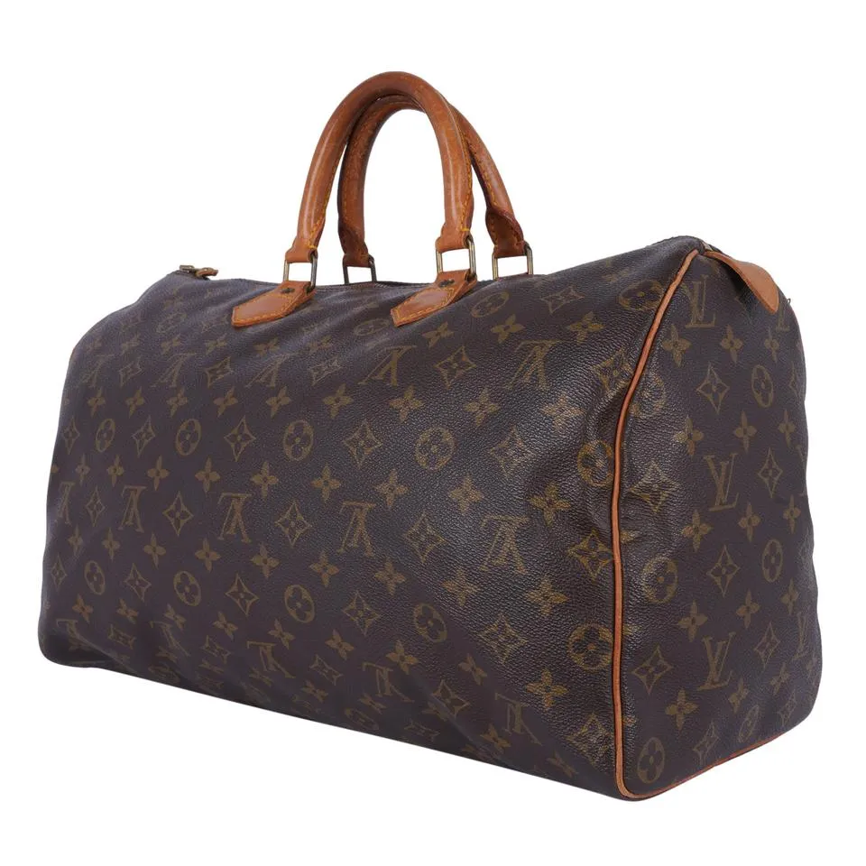 Monogram Speedy 40 Satchel Brown (Authentic Pre-Owned)