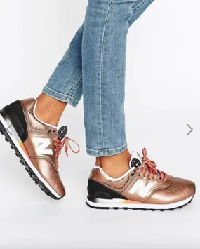 New Balance 574 Bronze Metallic Trainers