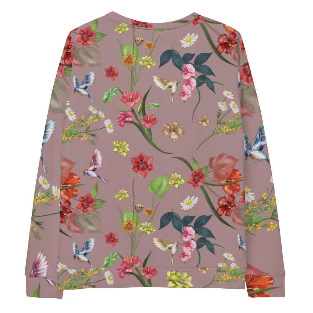 Noire Floral Sweatshirt- Rose Quartz