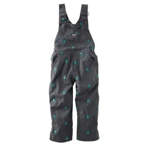 OshKosh B'gosh Infant & Toddler Boys Canvas Schiffli Overalls Skull & Crossbones