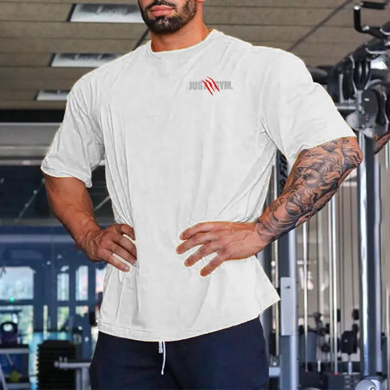 Oversized T shirt Men's Summer Gym Clothing Bodybuilding Fitness Loose Casual Lifestyle Wear Streetwear Hip-Hop