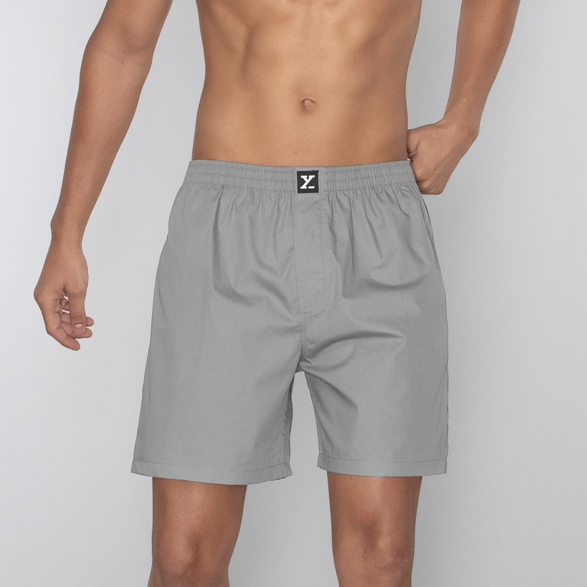 Pace Cotton Boxer Shorts Ash Grey