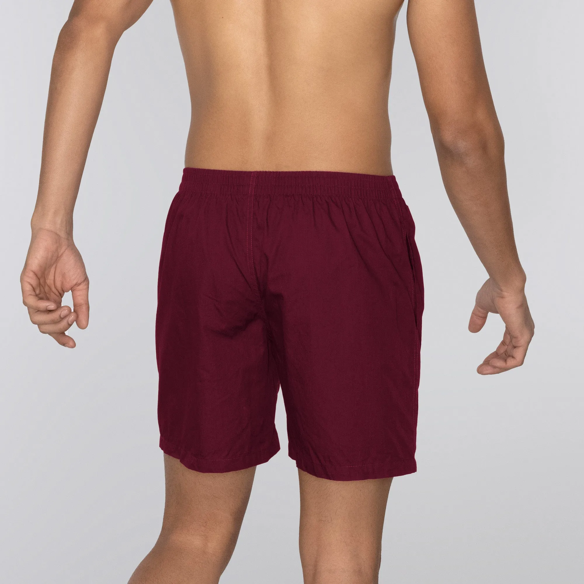 Pace Cotton Boxer Shorts Bold Burgundy