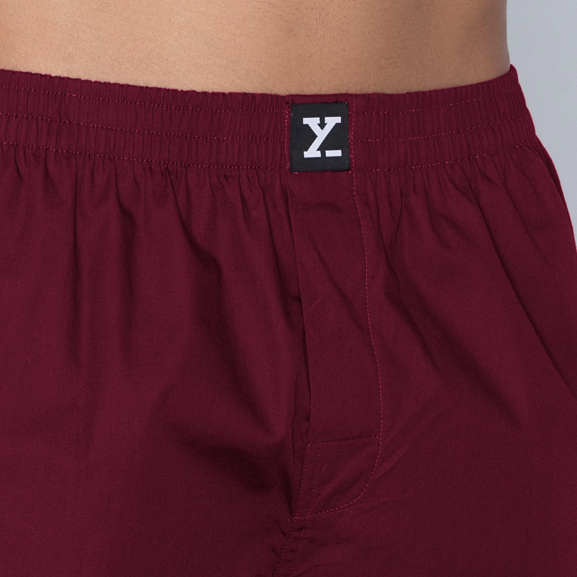 Pace Cotton Boxer Shorts Bold Burgundy