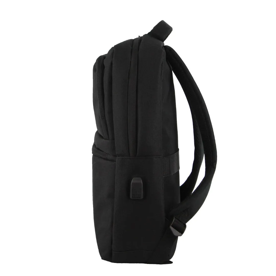 Pierre Cardin Travel & Business Backpack with Built-in USB Port in Black