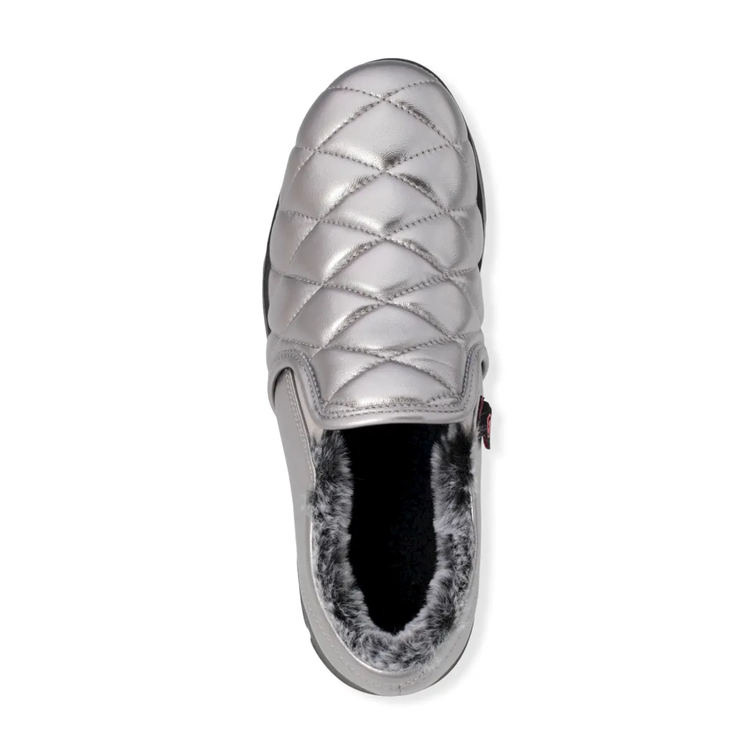 Quilted design Sheepskin leather slip-on shoes  #FJ087