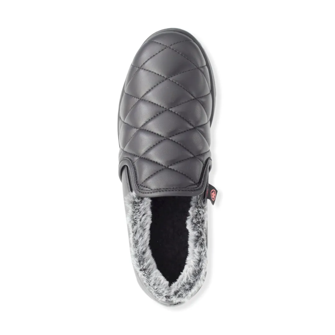 Quilted design Sheepskin leather slip-on shoes  #FJ087