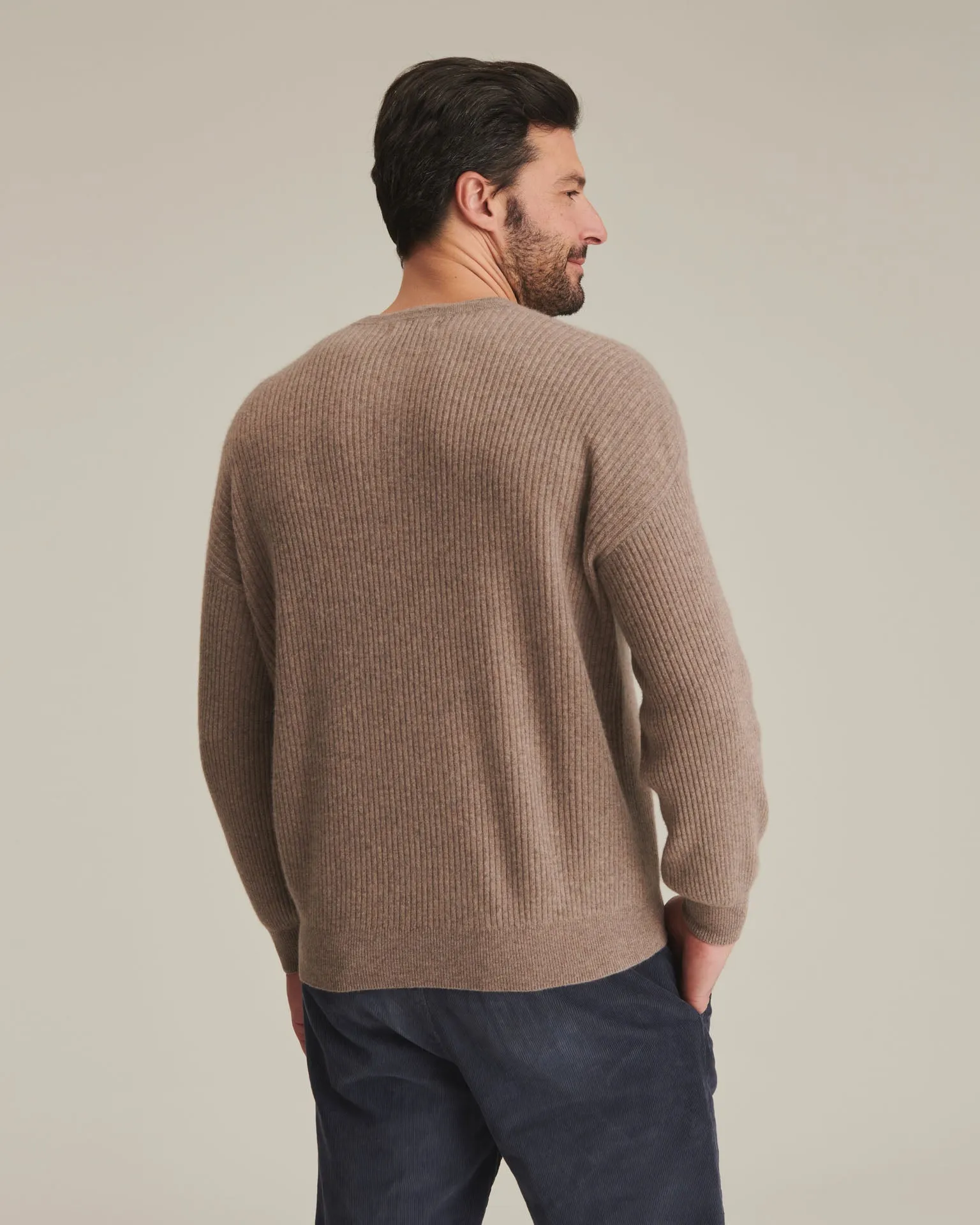 Recycled Cashmere Ribbed Henley