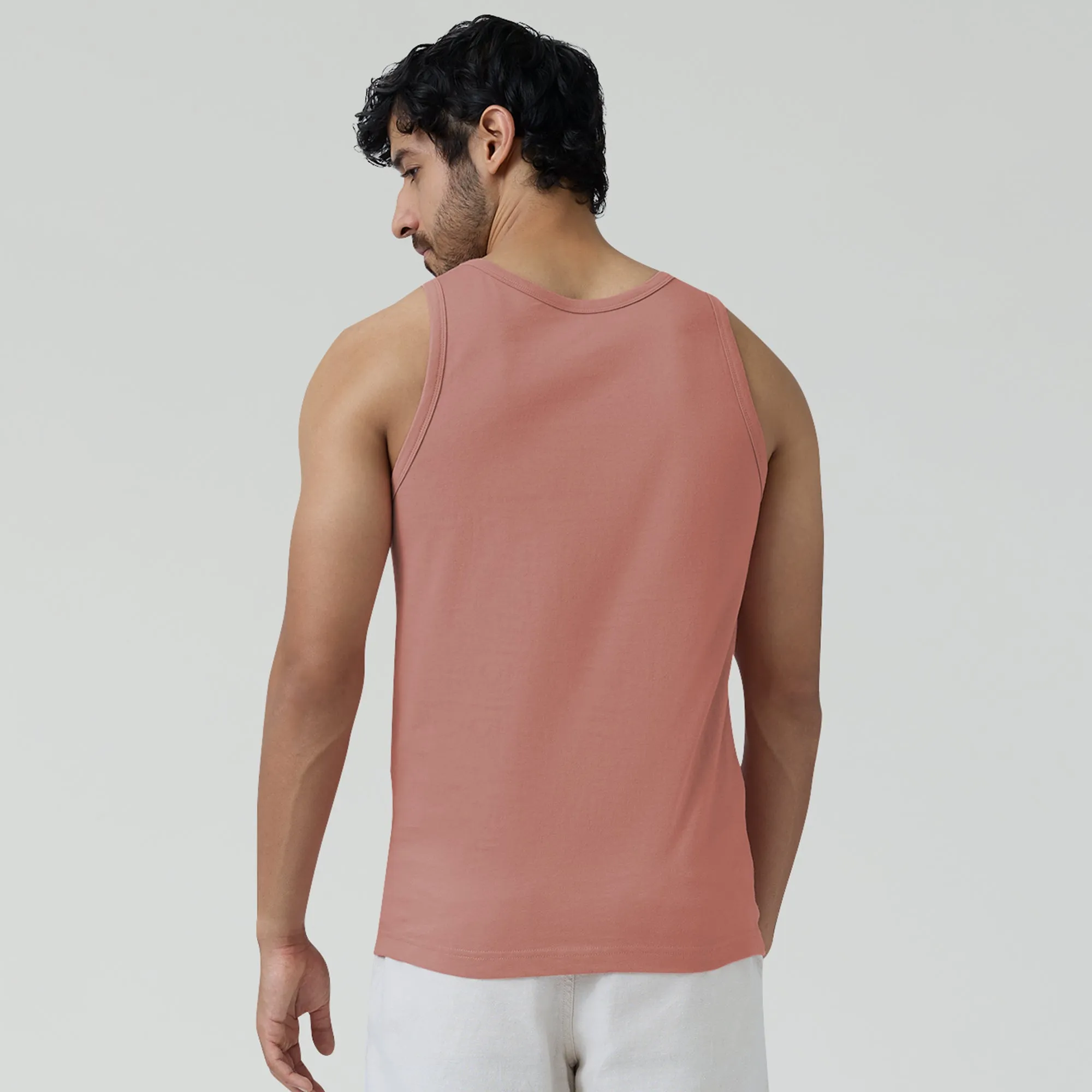 Renew Combed Cotton Tank Tops Pink Punch