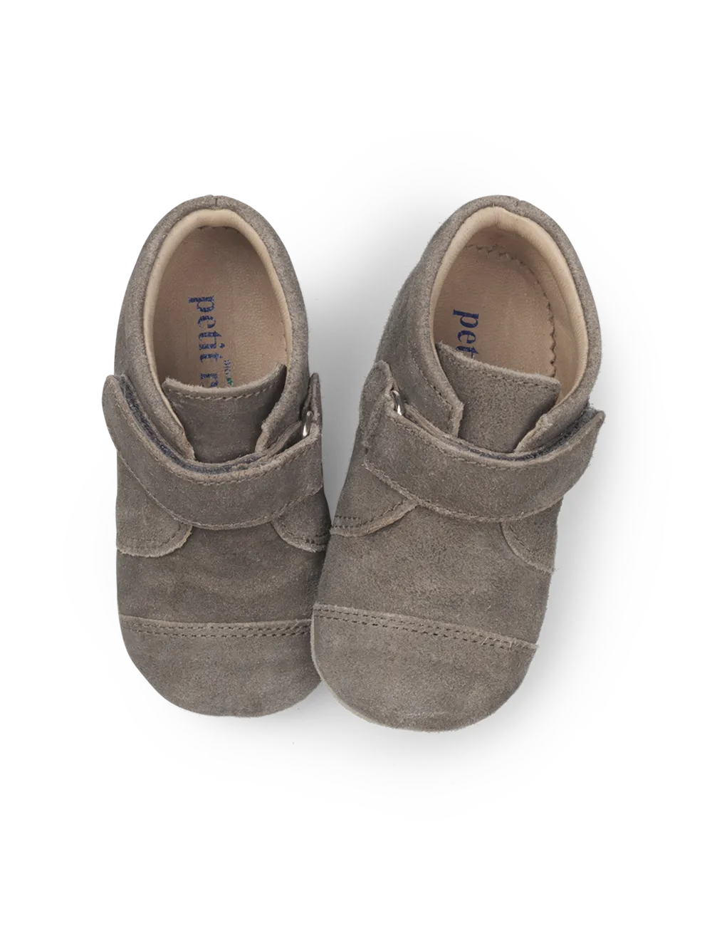 Shoe with Velcro - Taupe suede