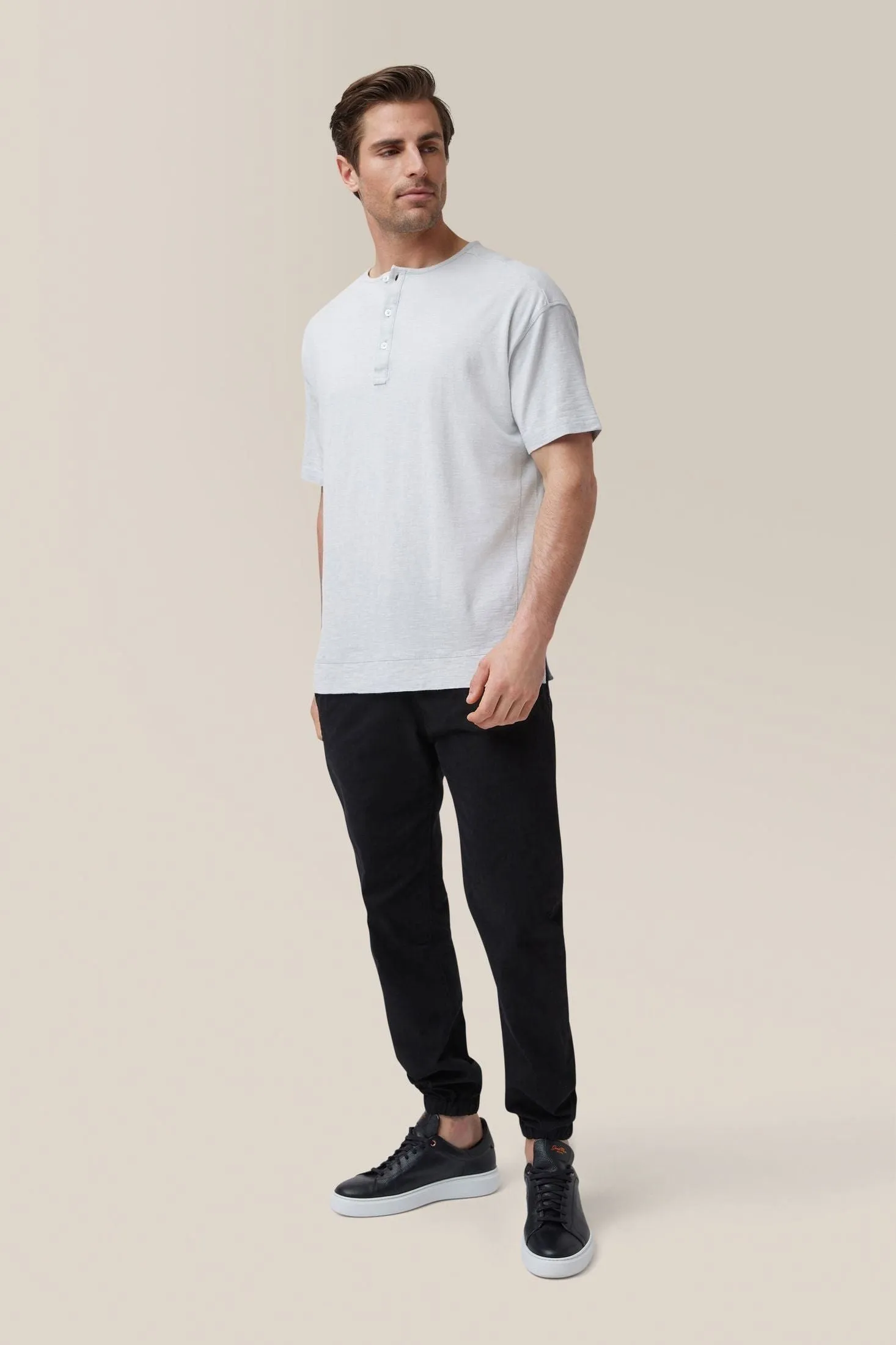 Short Sleeve Henley | Soft Slub Jersey