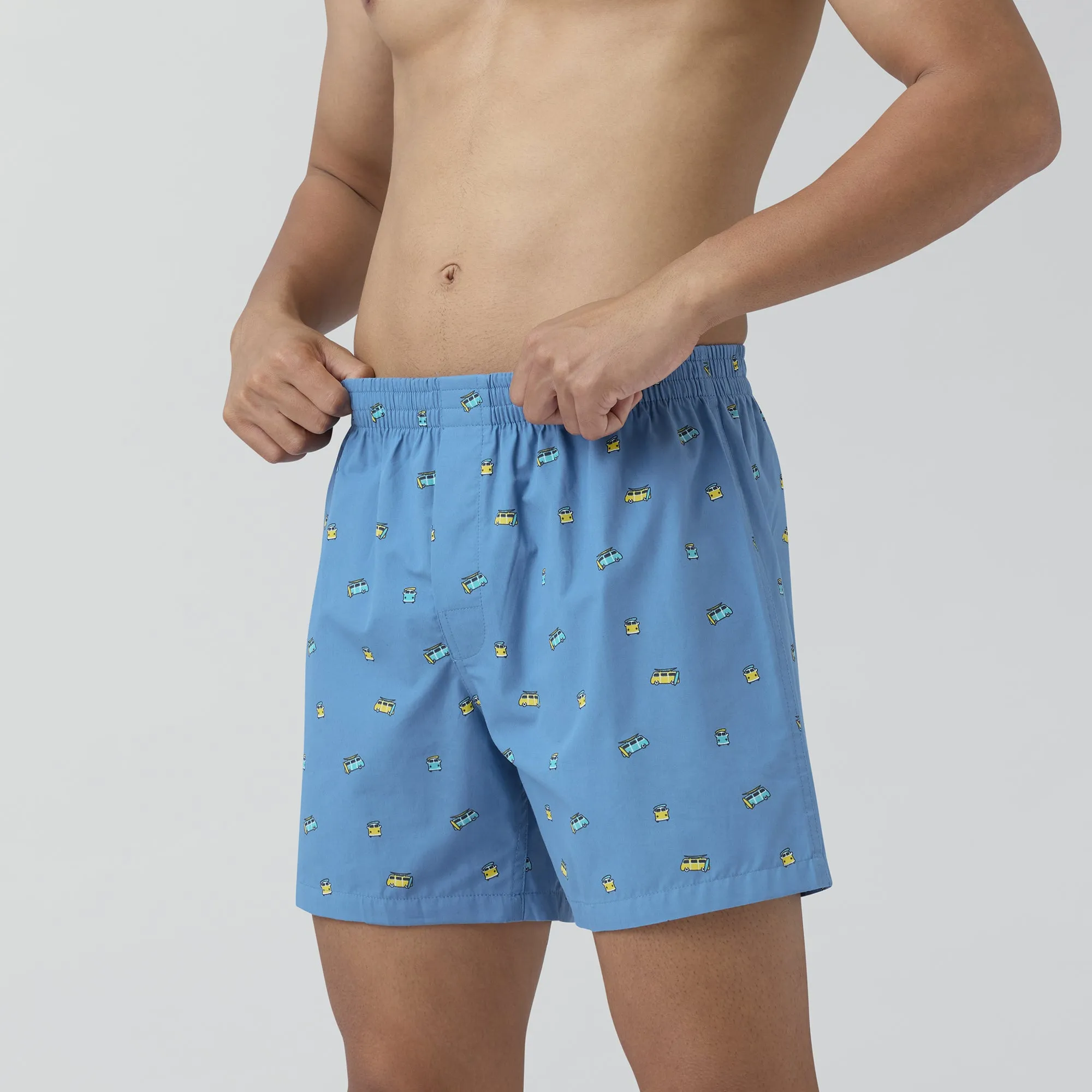 Splash Cotton Boxers - Bus Blue