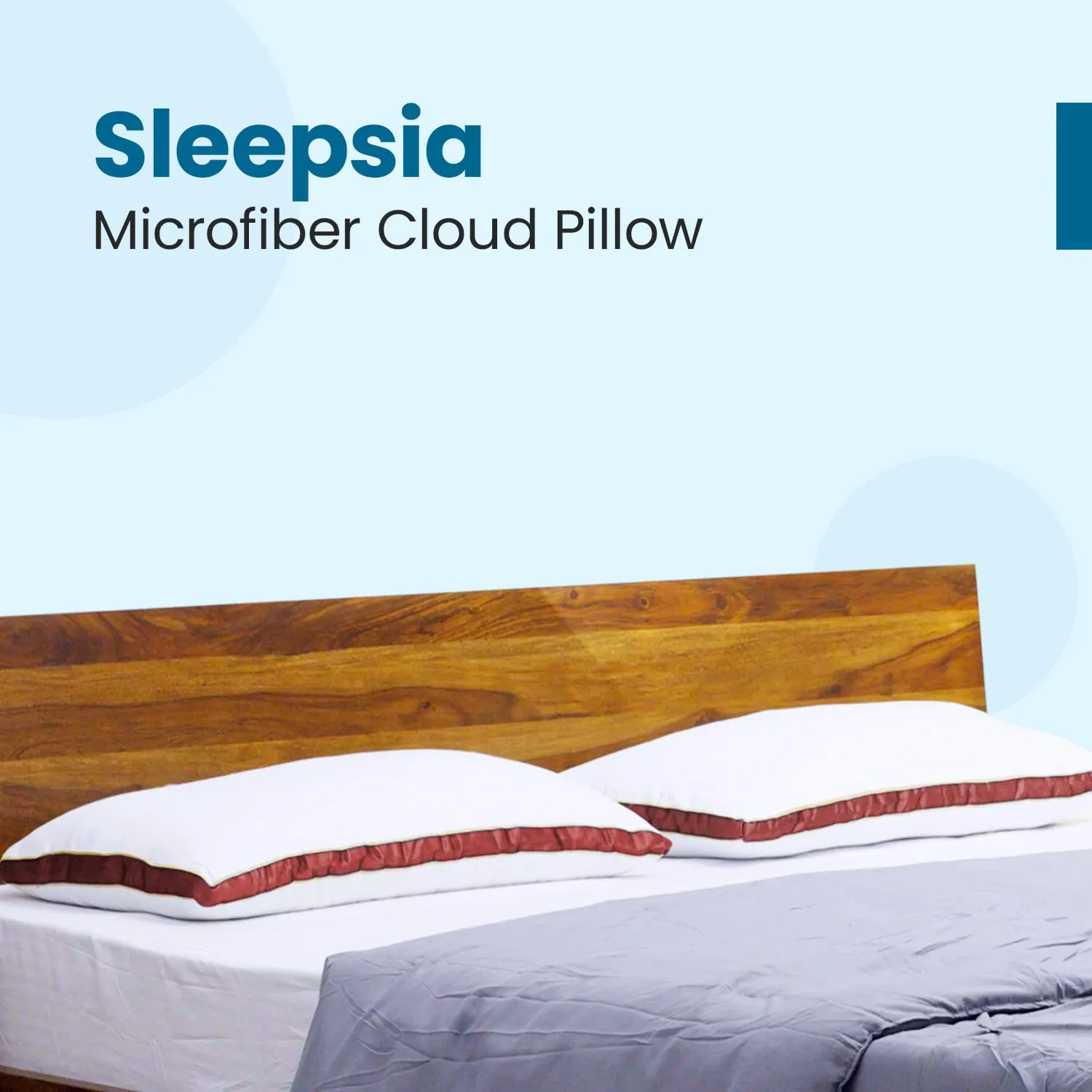 Super-Soft & Fluffy Microfiber Sleeping Pillow with Strip (Hotel Pillow)