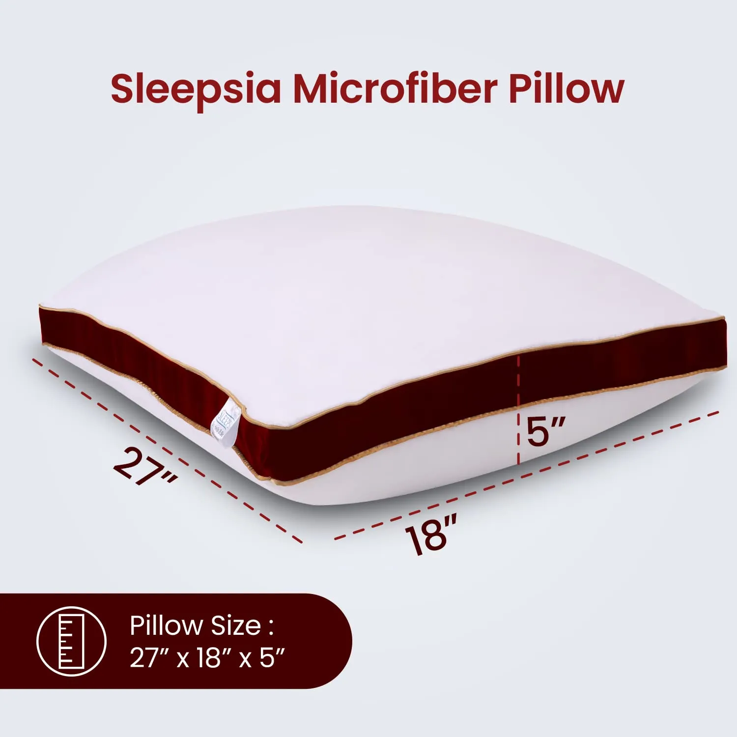 Super-Soft & Fluffy Microfiber Sleeping Pillow with Strip (Hotel Pillow)