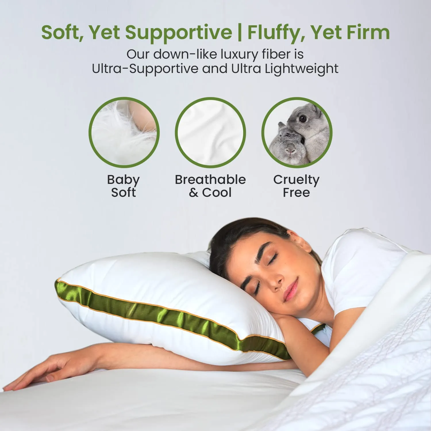 Super-Soft & Fluffy Microfiber Sleeping Pillow with Strip (Hotel Pillow)