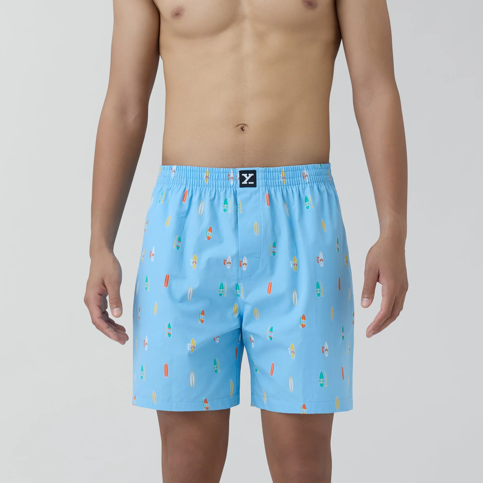 Surf Super Combed Cotton Boxer Shorts SurfBoard Blue