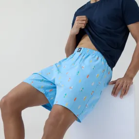 Surf Super Combed Cotton Boxer Shorts SurfBoard Blue