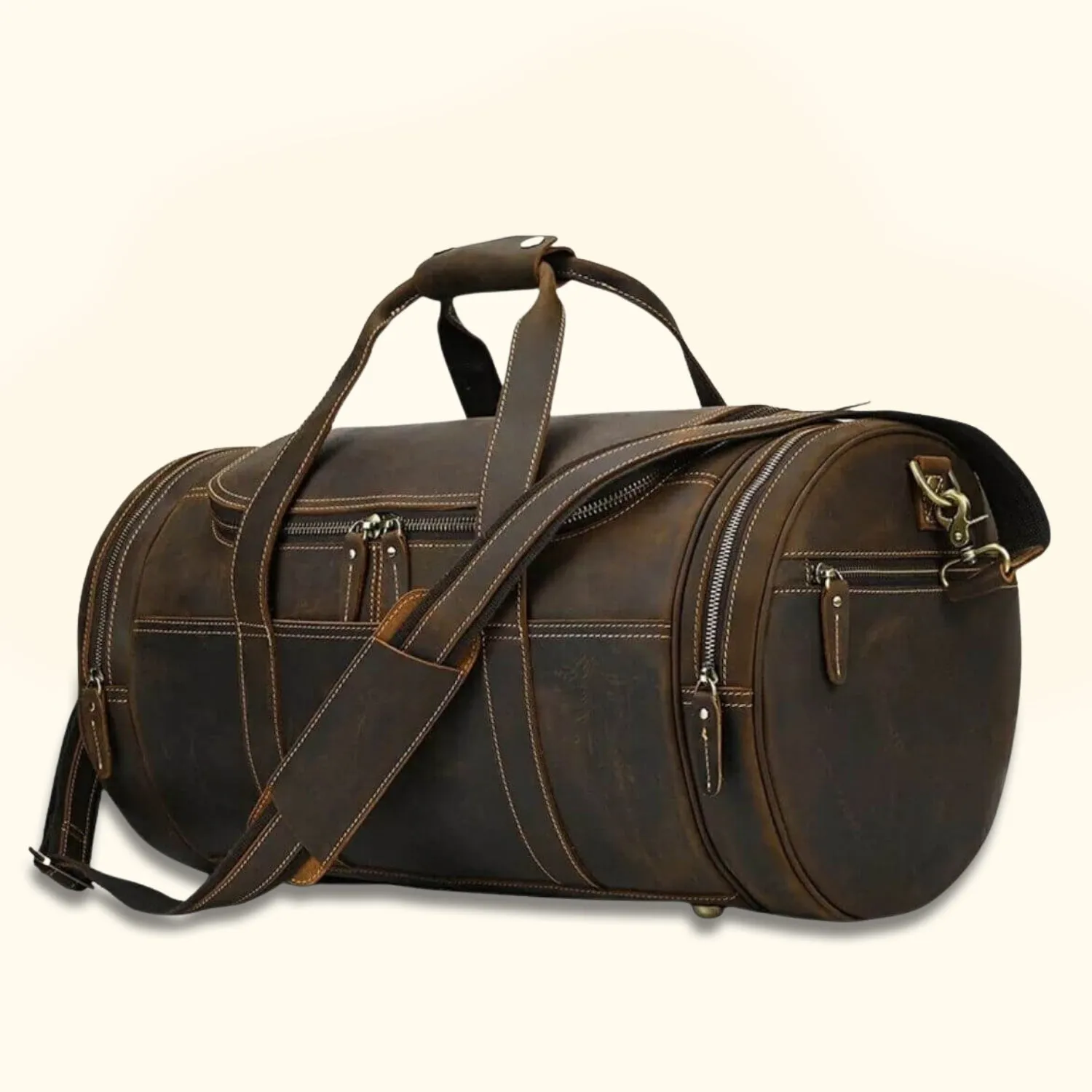 The Major - Leather Barrel Travel Bag