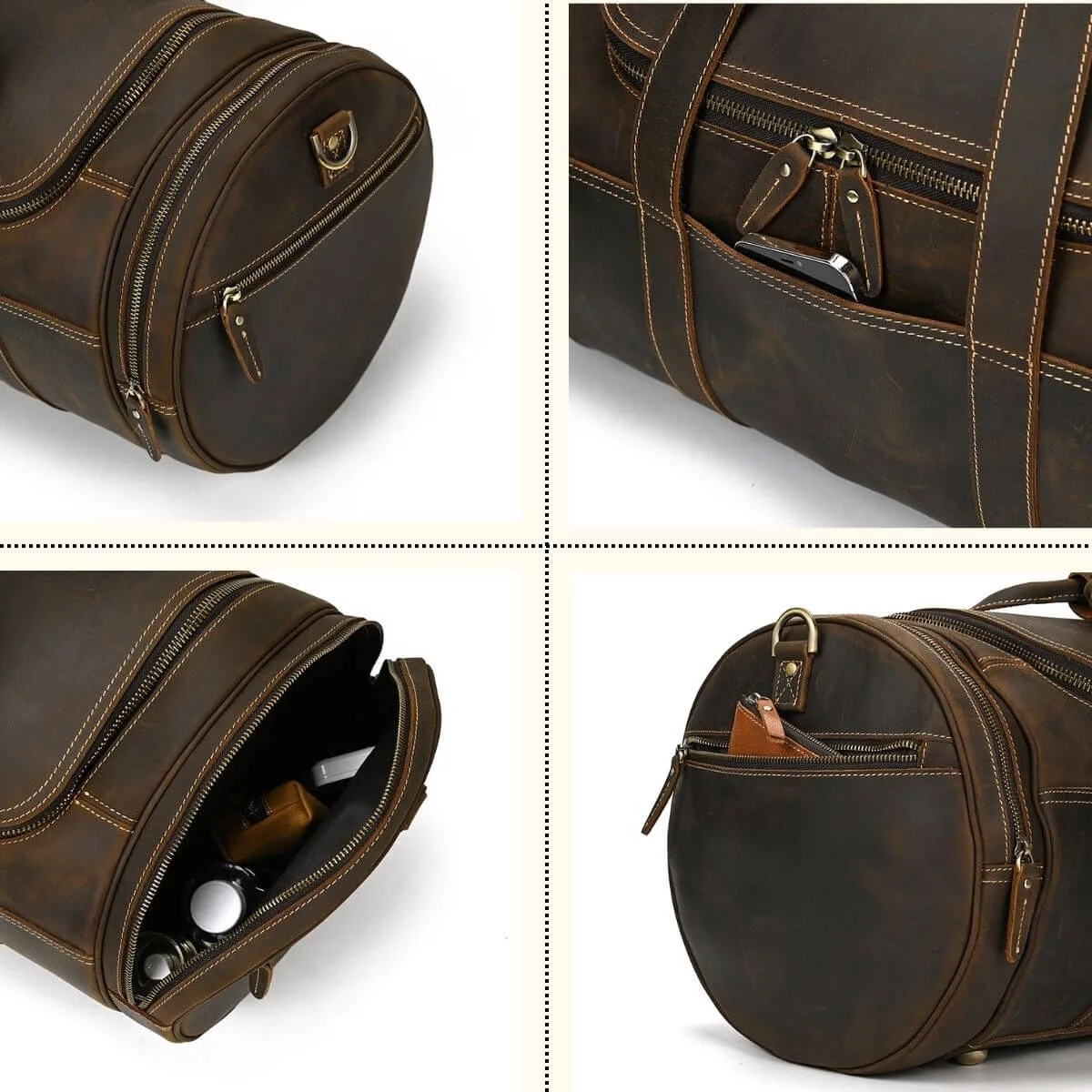 The Major - Leather Barrel Travel Bag