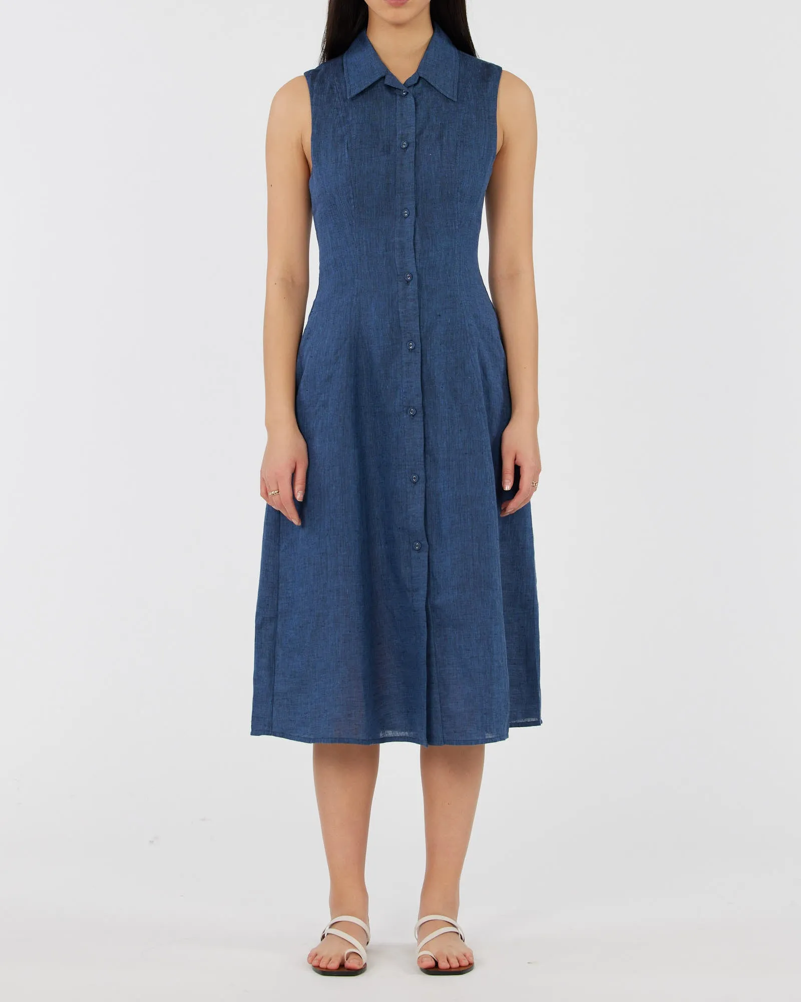 Vento Linen Dress - Ocean