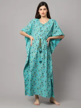 Women's Cotton Floral Print Maternity Kaftan With Feeding