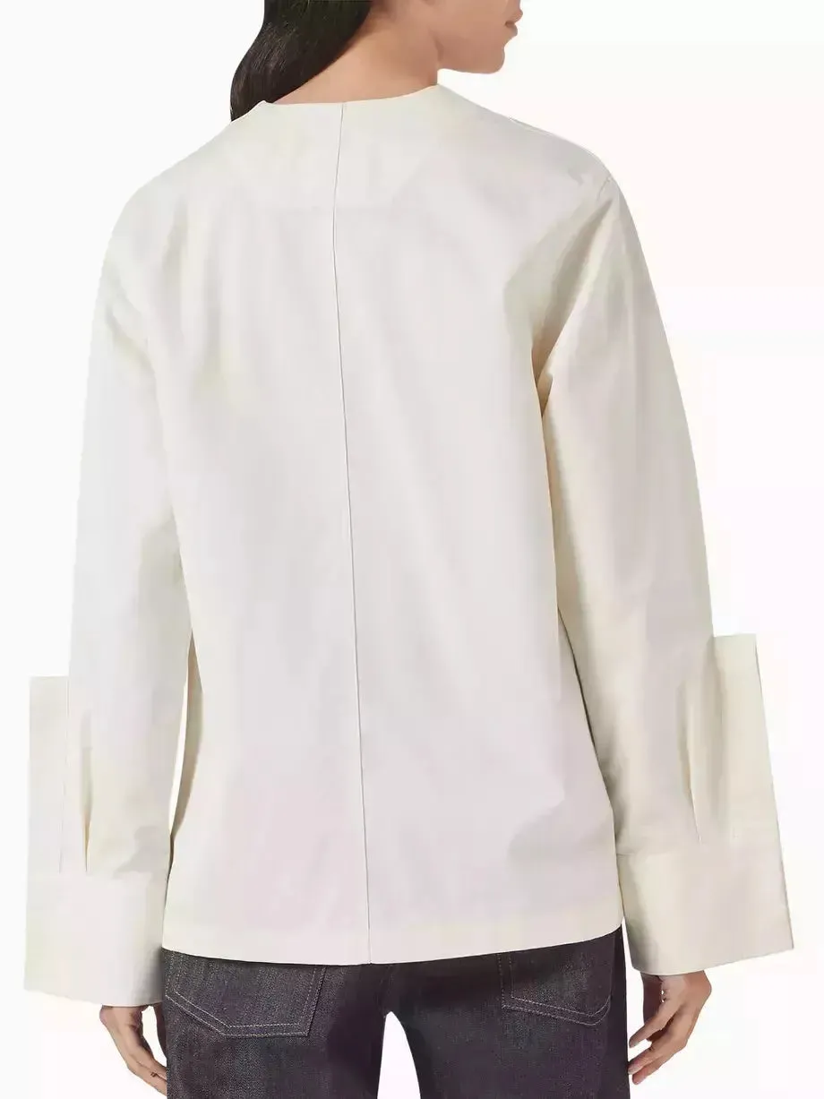 Women’s Cotton Raised Placket Utility Shirt-Jacket