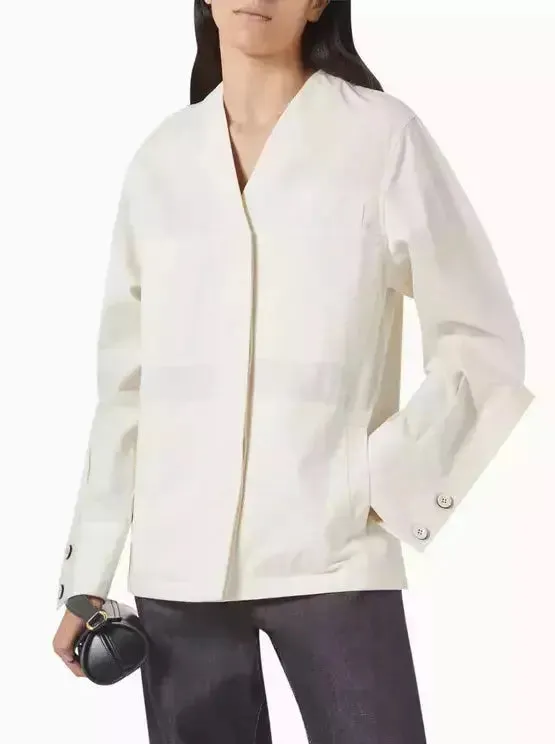 Women’s Cotton Raised Placket Utility Shirt-Jacket