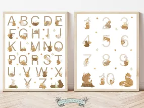 Woodland Alphabet Letters and Number Posters